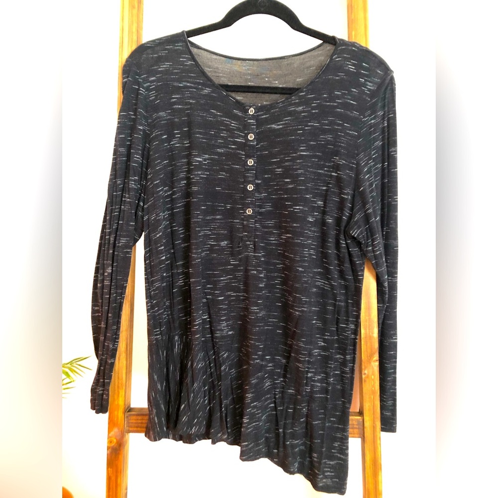 Asymmetrical long sleeve blouse